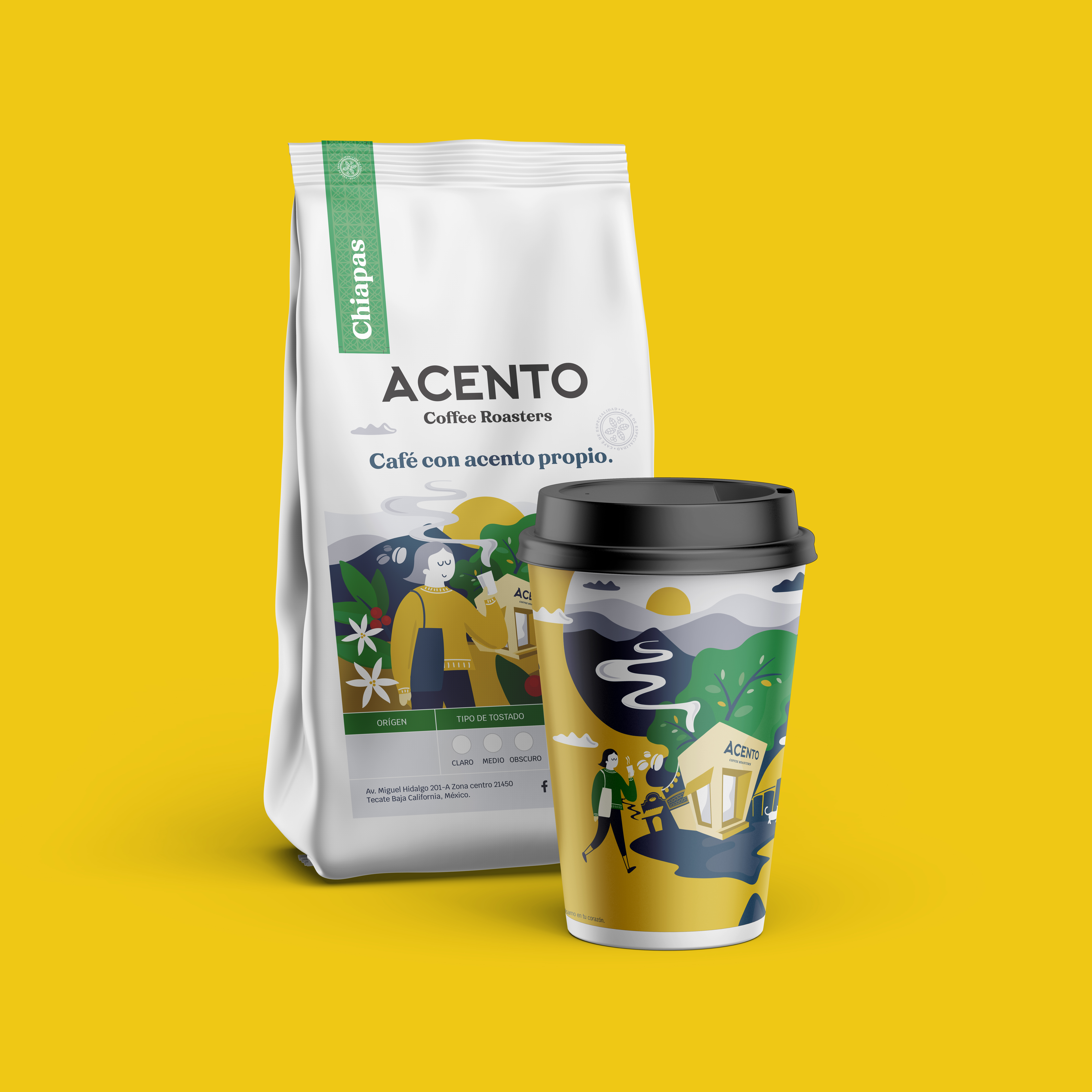 imagen diseño de empaque de acento cafeteria by Alkimia